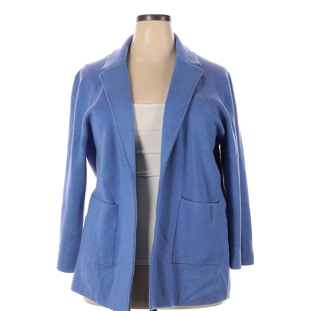 NWT J. Crew Women's Merino Wool/Cotton Blend Light Blue Blazer. Size XXL